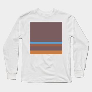 A rare batter of Faded Blue, Dirt, Dark Taupe, Earth and Dull Orange stripes. Long Sleeve T-Shirt